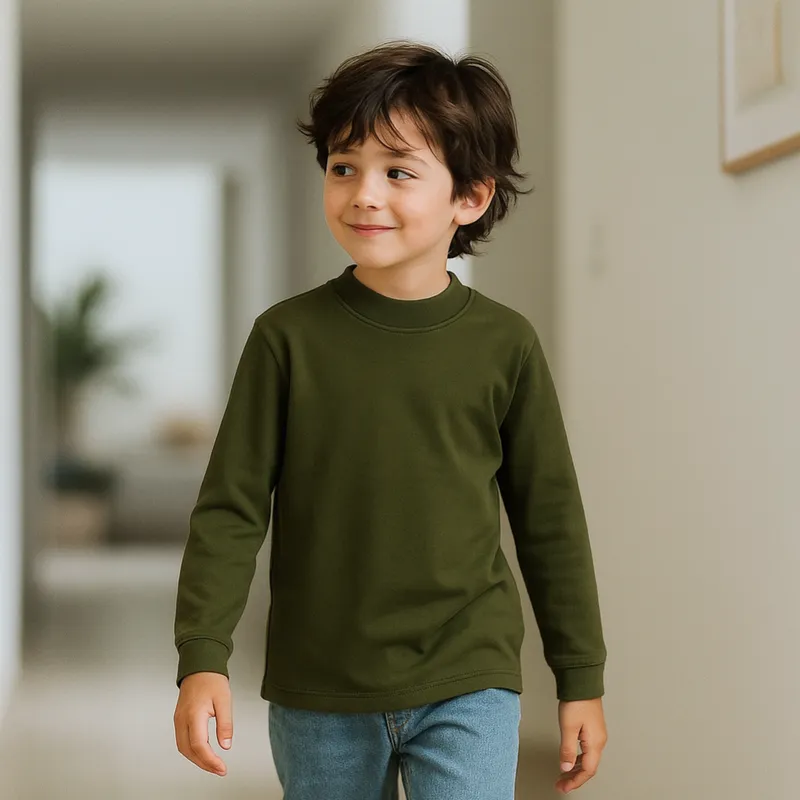 GENERICO - Polo Manga Larga Verde Niño Algodón  Angela Kids