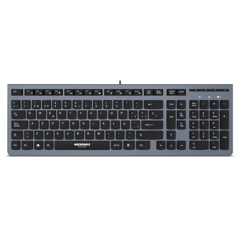 MICRONICS - Teclado Oficina Multimedia Teclas Chocolate Micronics Milano MIC K704x