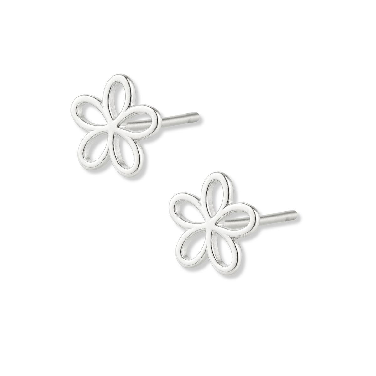 AMBAR JOYERIA - Aretes Flor Tiny Calada Plata 925