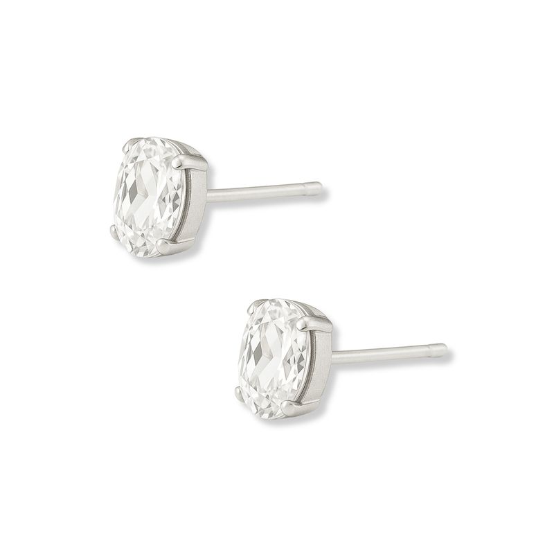 AMBAR JOYERIA - Aretes Chispita Oval Cristal Plata 925