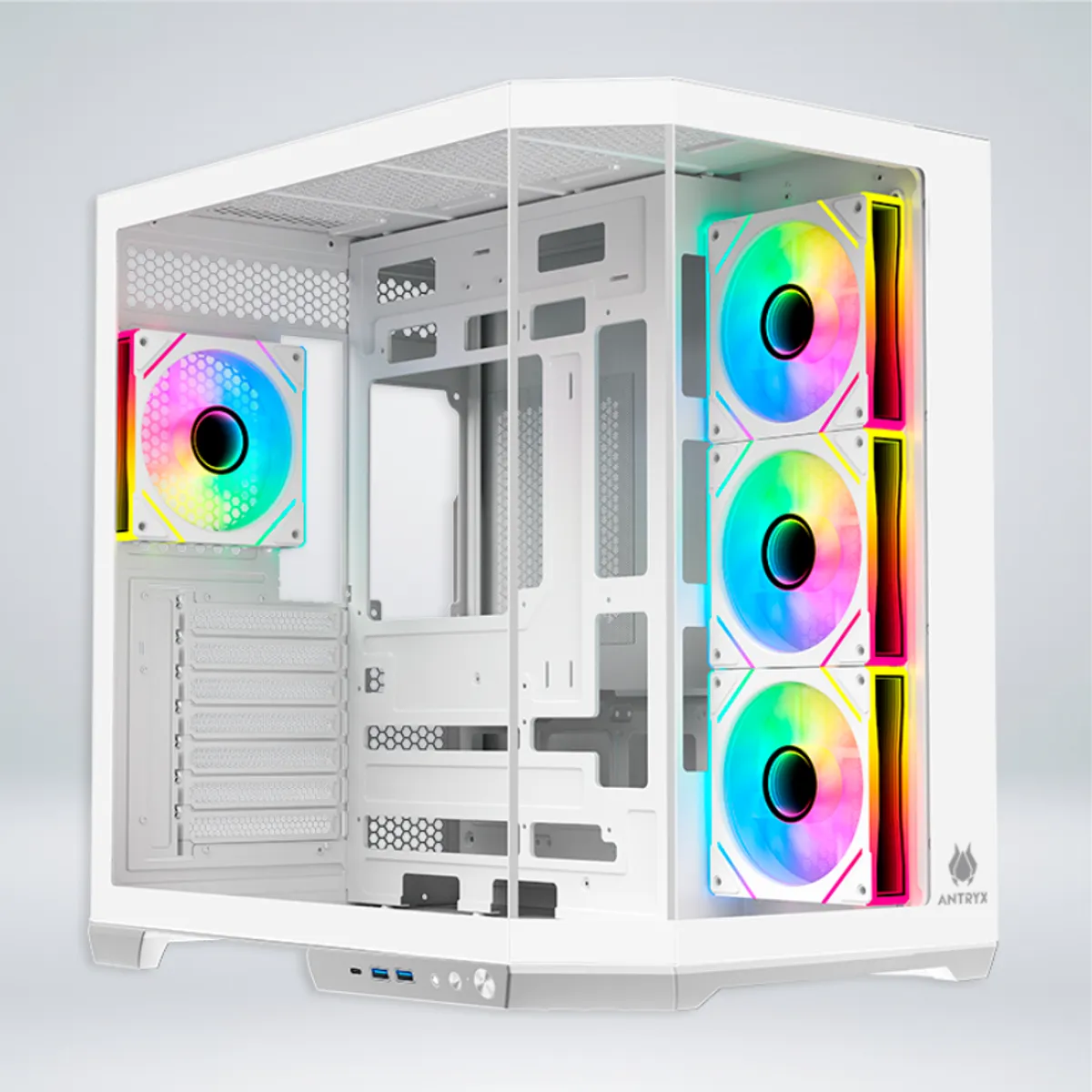 ANTRYX - CASE ANTRYX FX 800 WHITE, INFINITY ARGB FAN X4, USB TIPO-C (AC-FX800W)