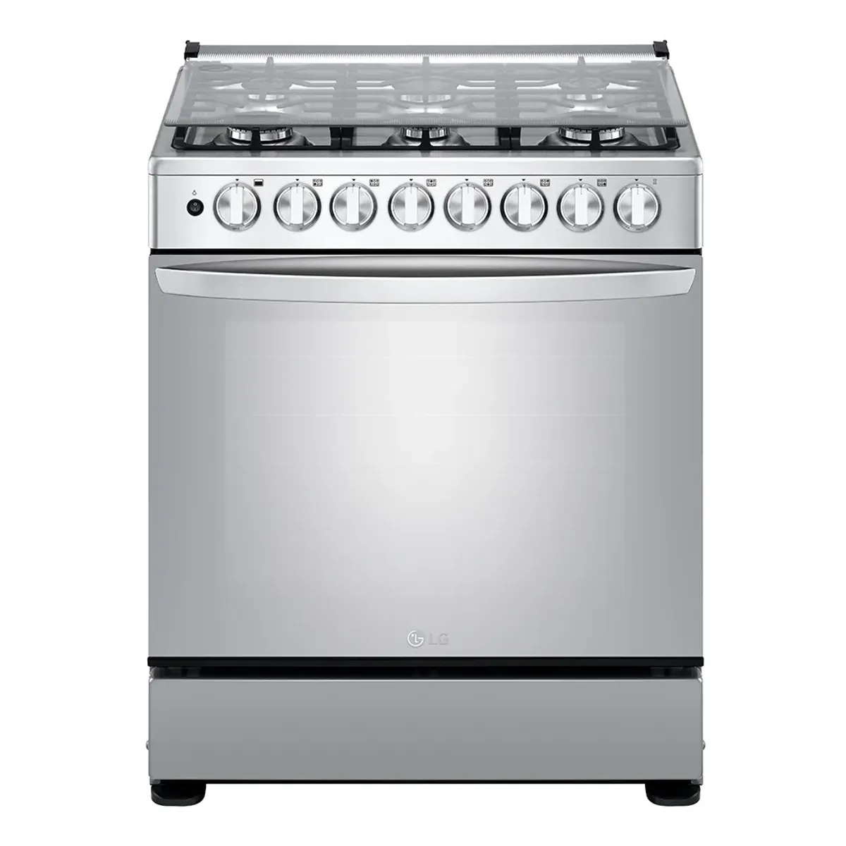 LG - Cocina A Gas 6 Hornillas Gran Capacidad Acero Inoxidable LG LRGZ5255S