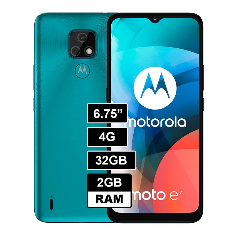 MOTOROLA - CELULAR MOTOROLA E7 32GB - 2GB AZUL AQUA
