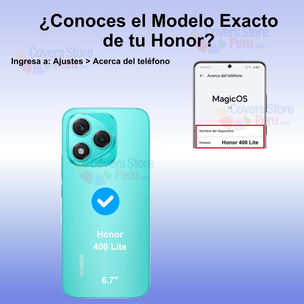 GENERICO - Funda para Honor 400 Lite Holder Parante + Anillo Azul