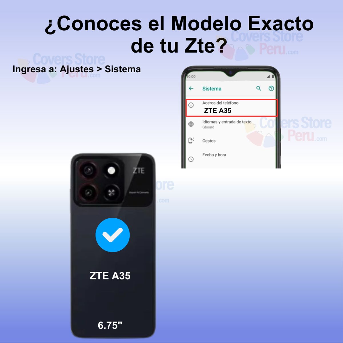 GENERICO - Funda para Zte A35 Holder Parante + Anillo Azul