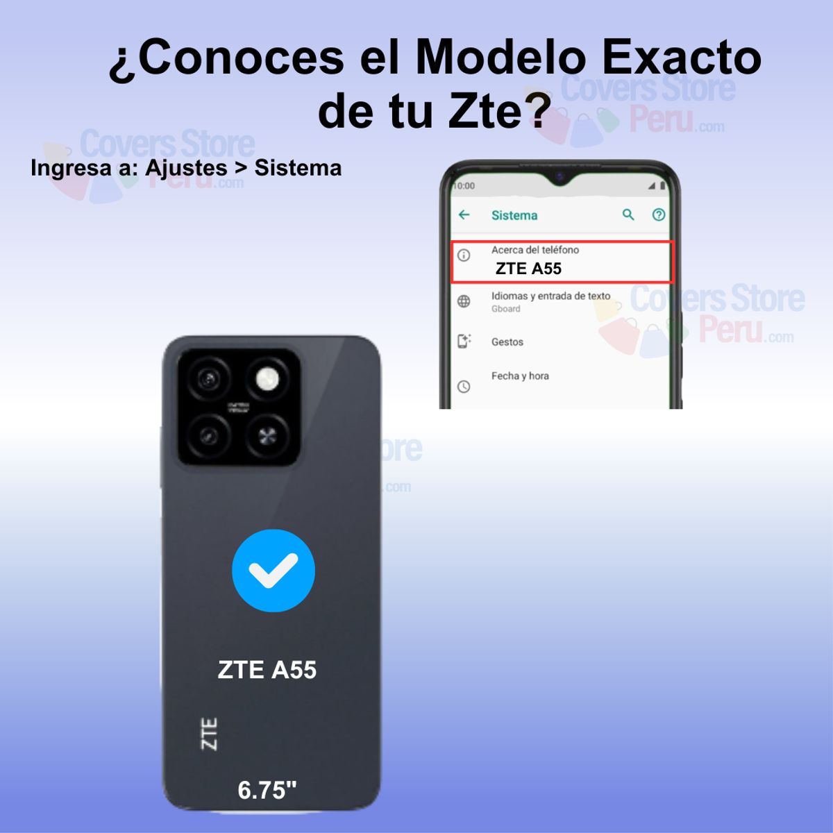 GENERICO - Funda para Zte A55 Holder Parante + Anillo Azul