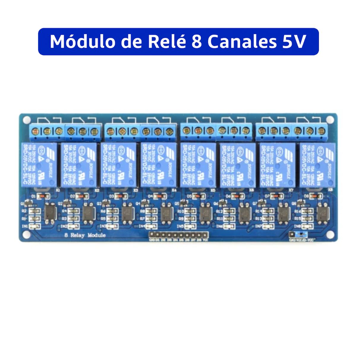 GENERICO - Módulo Relé Rele Relay 8 Canales 5V Optoacoplado