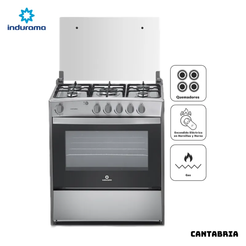 INDURAMA - COCINA DE PIE INDURAMA A GAS 5 HORNILLAS CROMA - CANTABRIA