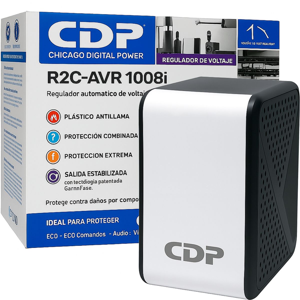 CDP - Estabilizador CDP R2C-AVR1008I 1000VA / 500W 8 Salidas
