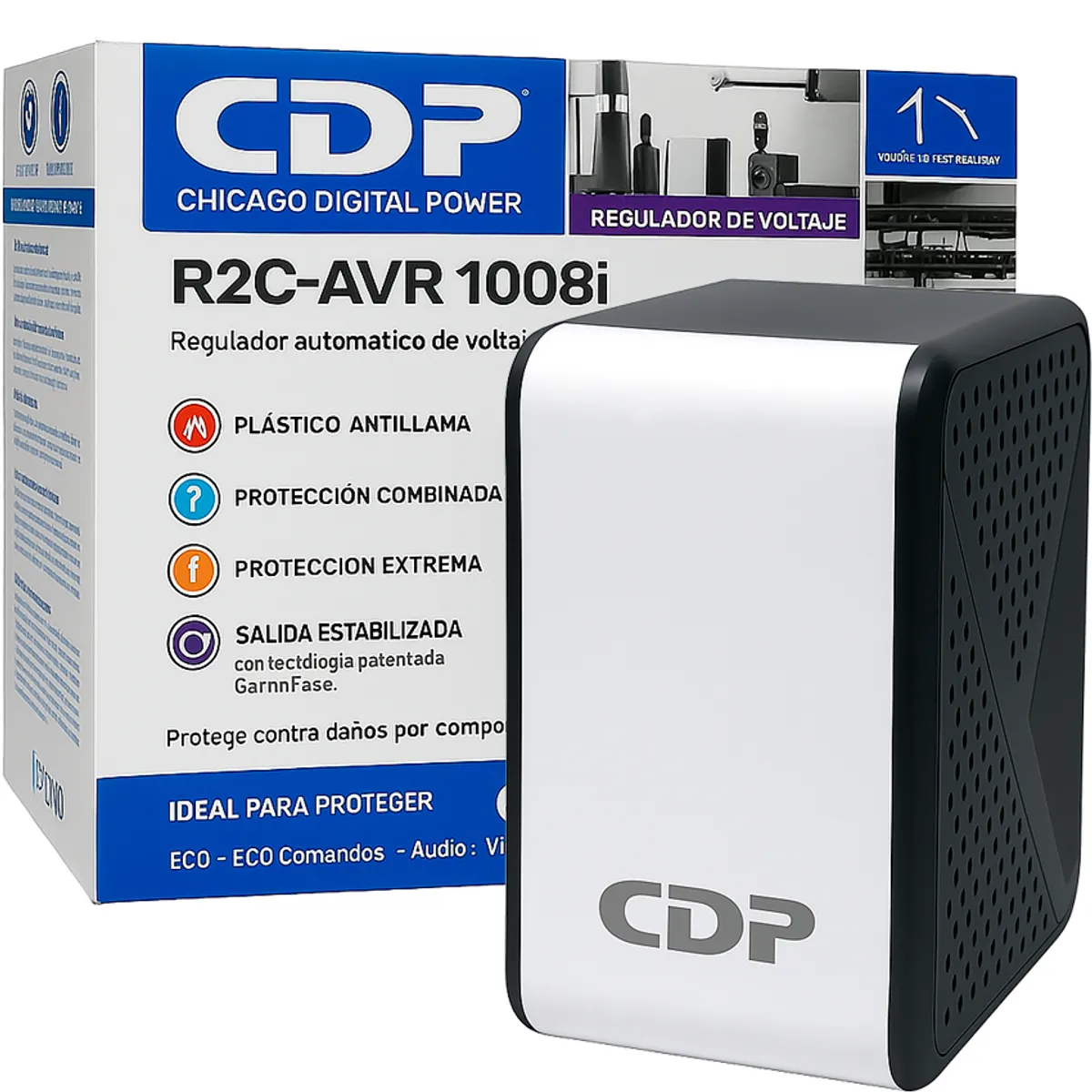 CDP - Estabilizador CDP R2C-AVR1008I 1000VA / 500W 8 Salidas