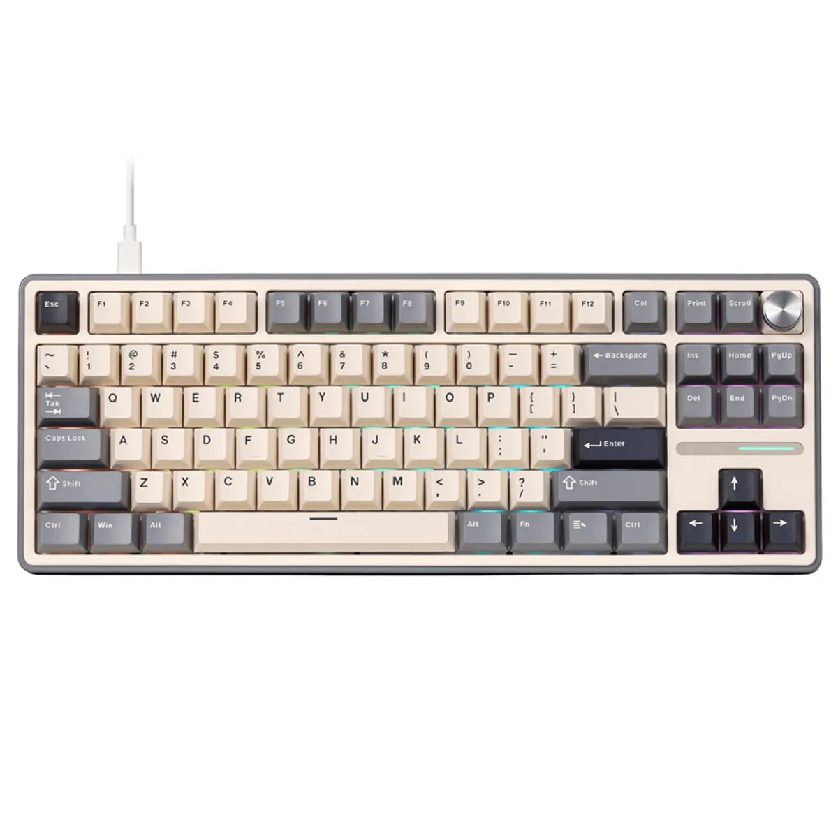 ROYAL KLUDGE - Teclado Royal Kludge RK-R87PRO TKL HALF GREY  CREAMY