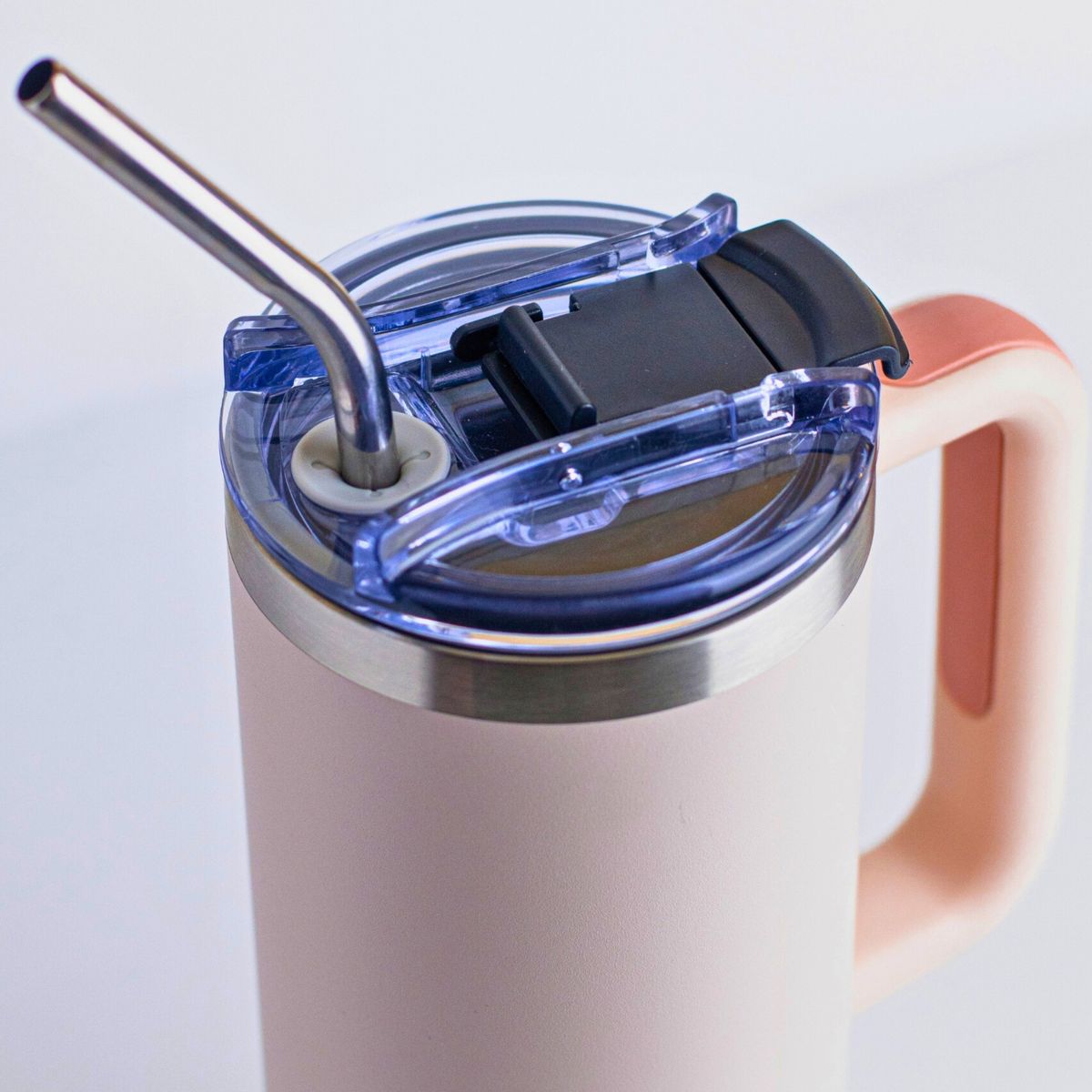 WECOOL - Mug Térmico Coral 30oz con Tapa Clásica y Kit de Cañitas  Acero Inoxidable