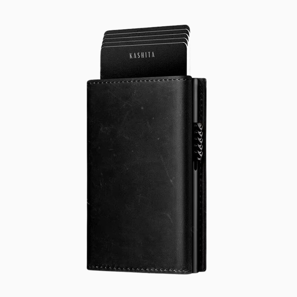 KASHITA - Billetera de Cuero para hombre con tarjetero automático anticlonación