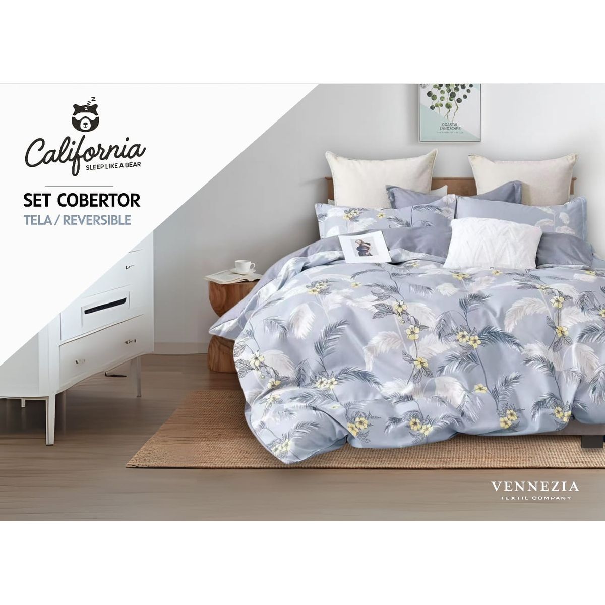 MINGDA - Set de Edredón QUEEN + Set de sabanas + Fundas