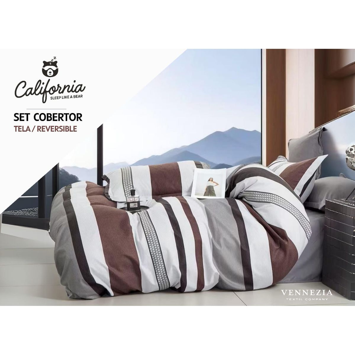 MINGDA - Set de Edredón QUEEN + Set de sabanas + Fundas