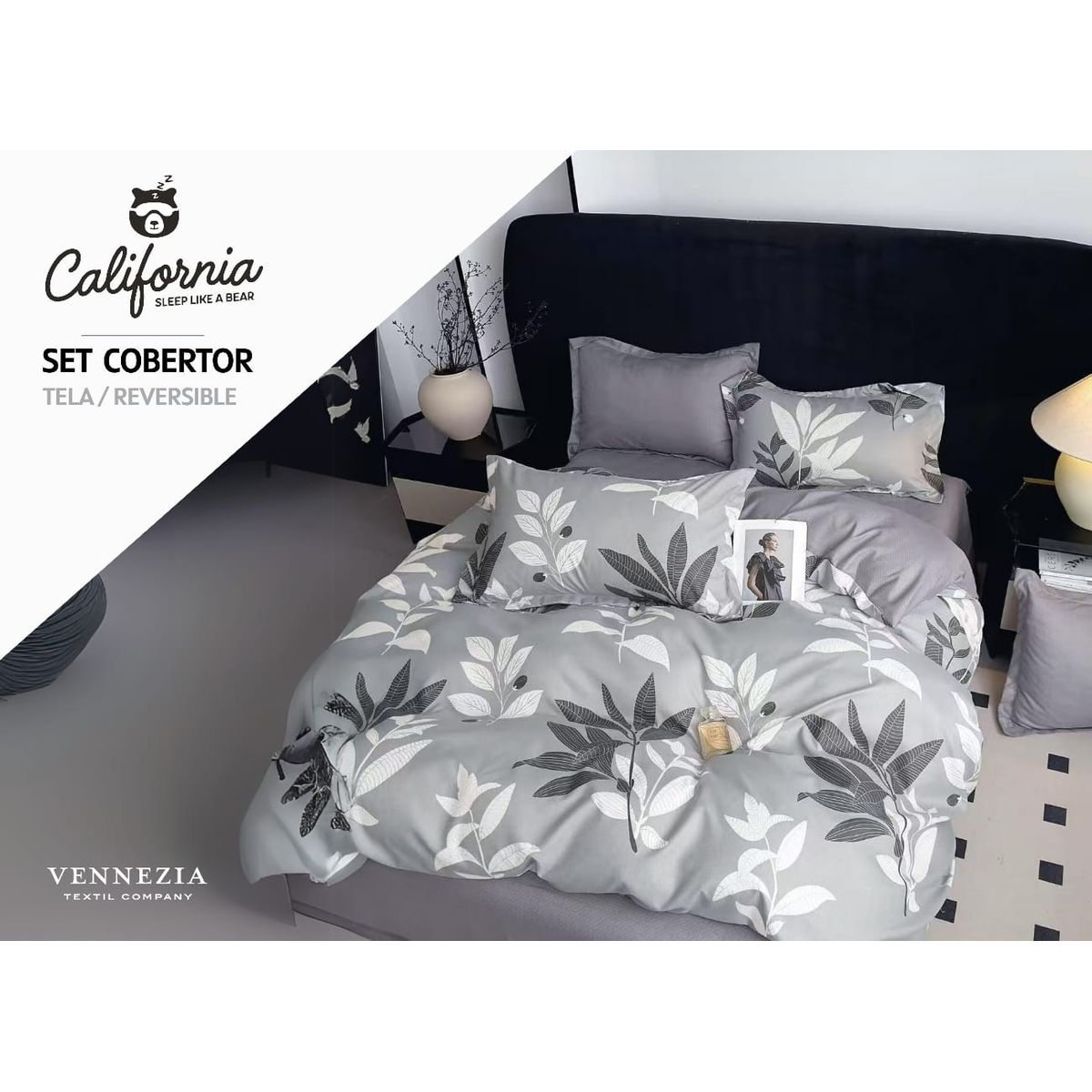 MINGDA - Set de Edredón QUEEN + Set de sabanas + Fundas