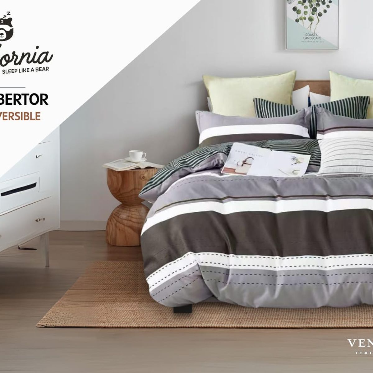 MINGDA - Set de Edredón QUEEN + Set de sabanas + Fundas