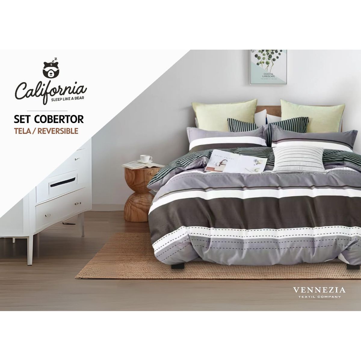 MINGDA - Set de Edredón QUEEN + Set de sabanas + Fundas