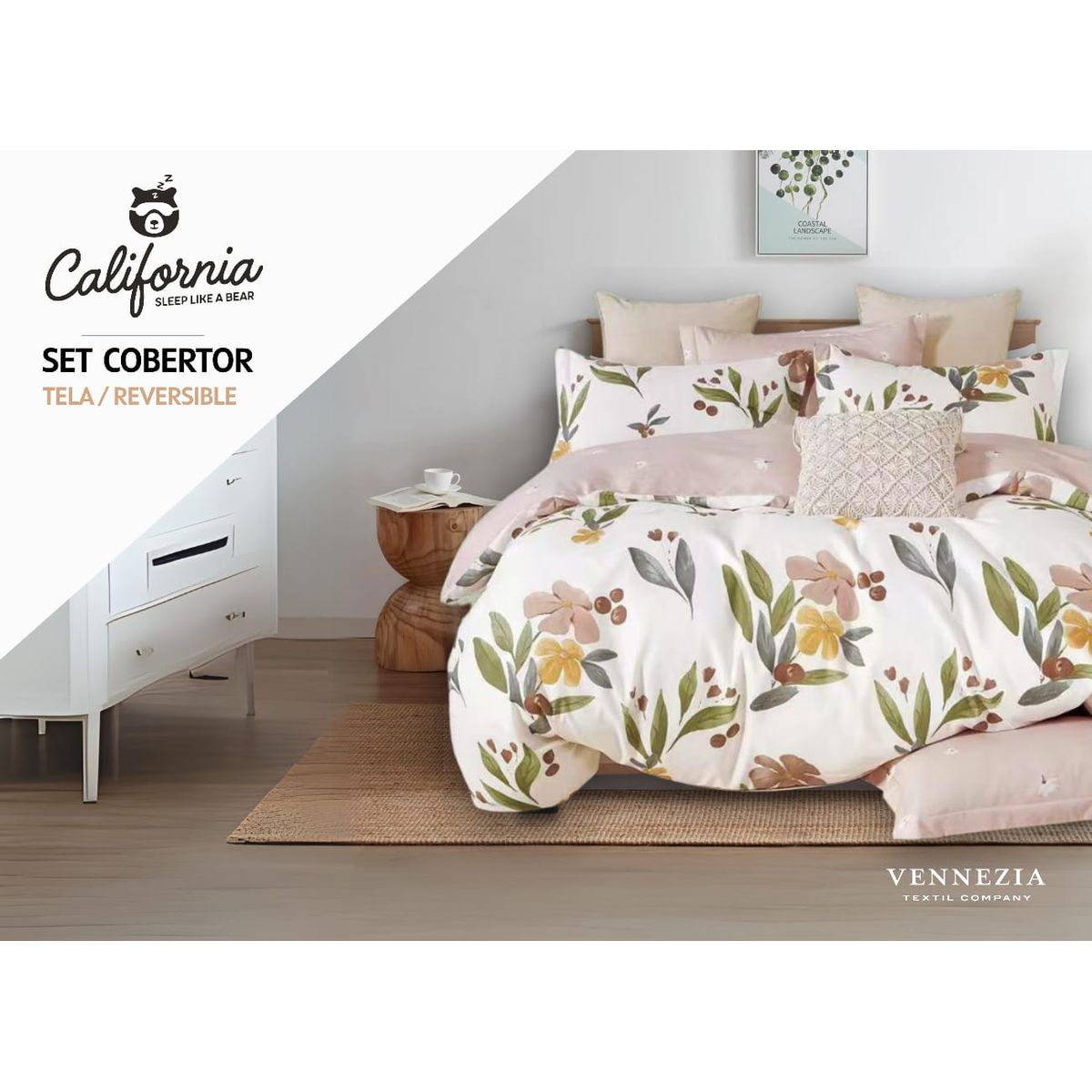 MINGDA - Set de Edredón QUEEN + Set de sabanas + Fundas