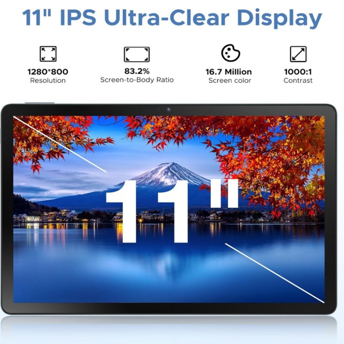 DOOGEE - Tablet DOOGEE U11 Pro IPS 11 pulgadas HD 30GB RAM+256GB ROM, 8580mAh, Negro