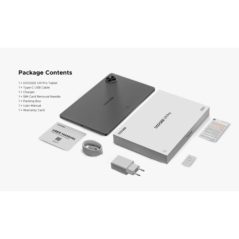 DOOGEE - Tablet DOOGEE U11 Pro IPS 11 pulgadas HD 6gb Ram+256gb Rom, Negro