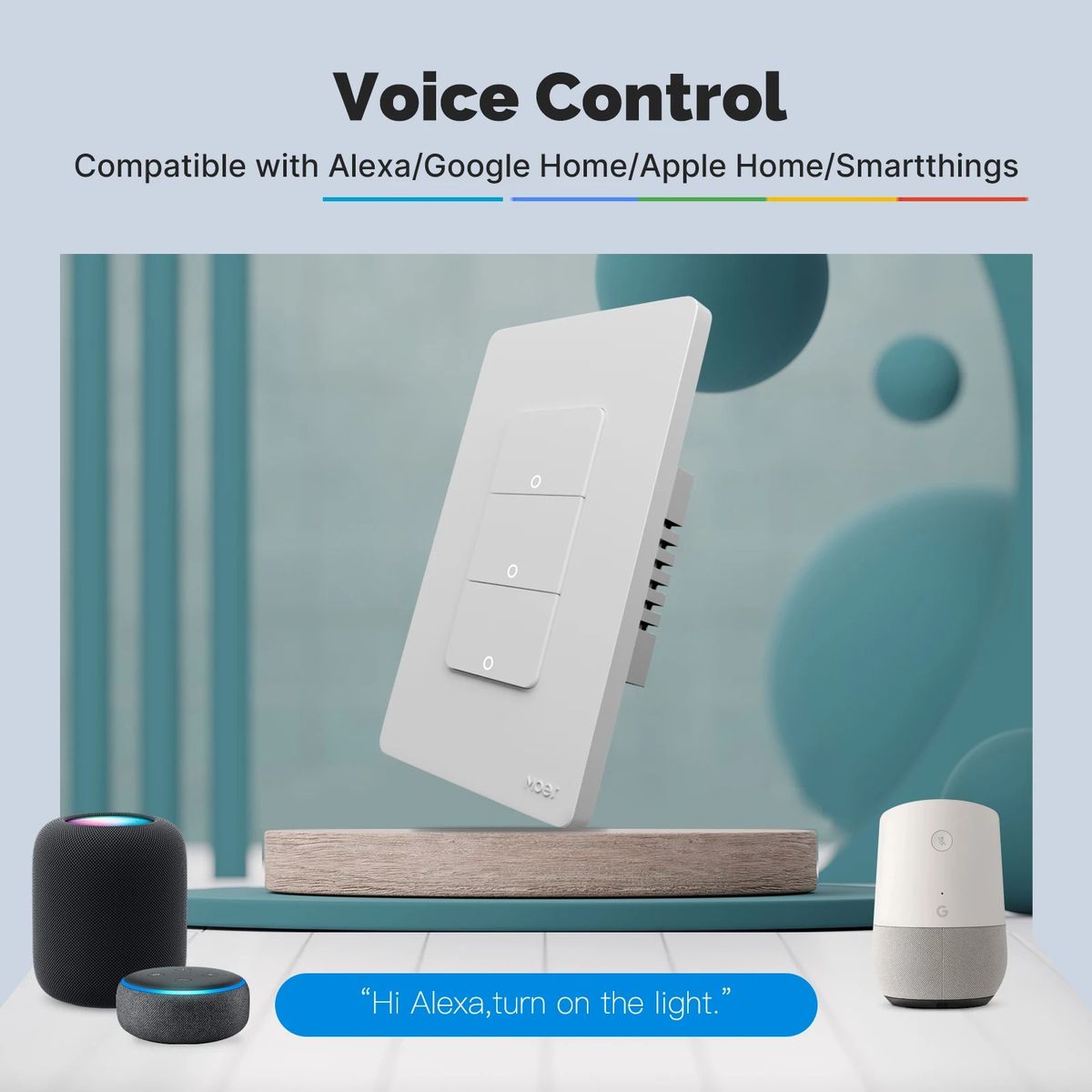 GENERICO - MOES INTERRUPTOR INTELIGENTE  - 3 ENTRADA - TRIPLE