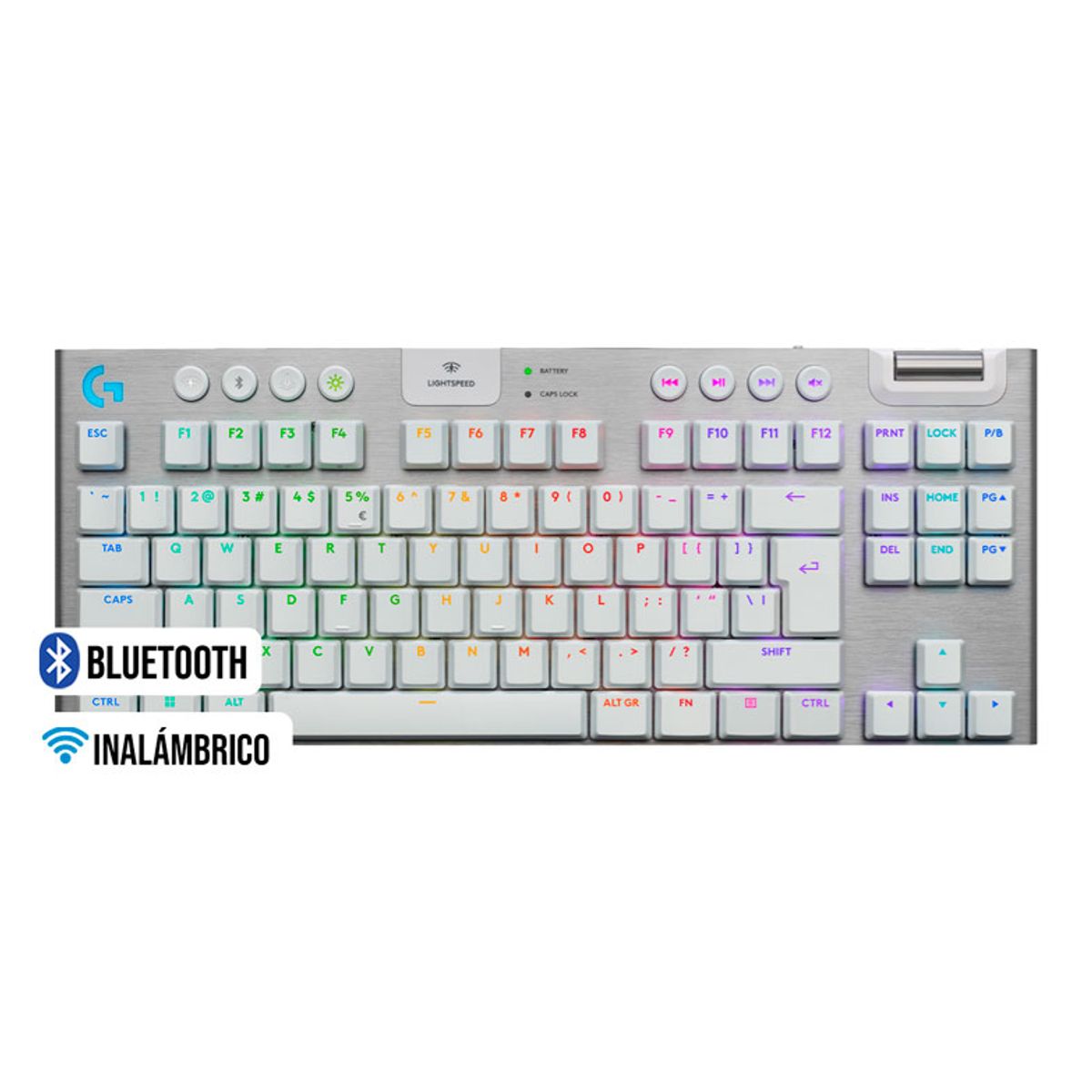 LOGITECH - TECLADO LOGITECH G915 X TKL INALÁMBRICO LIGHTSPEED BLUETOOTH RGB KEYCONTROL BLANCO