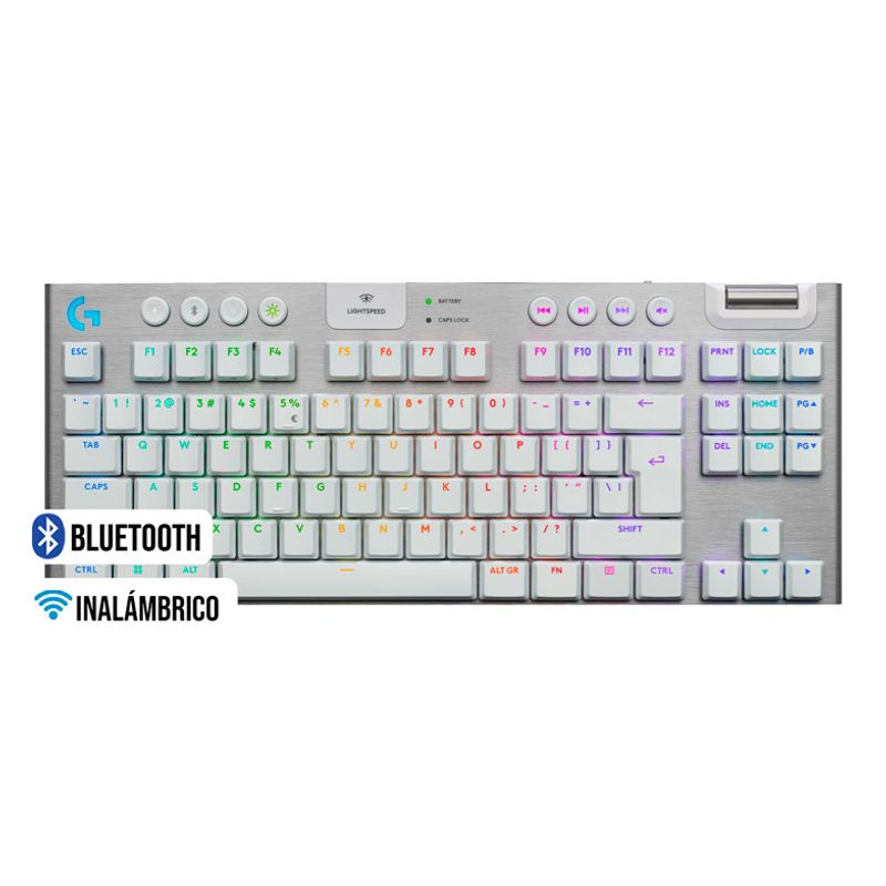 LOGITECH - TECLADO LOGITECH G915 X TKL INALÁMBRICO LIGHTSPEED BLUETOOTH RGB KEYCONTROL BLANCO