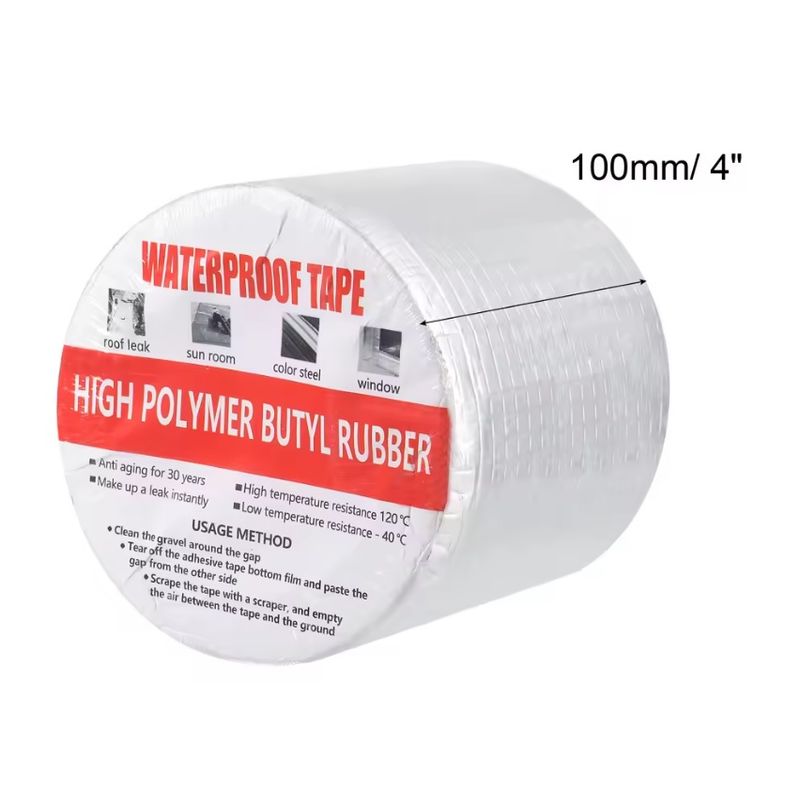 GENERICO - CINTA DE REPARACIÓN DE FUGAS 10 CM X 5 MT. PARA TOLDO Y TECHO