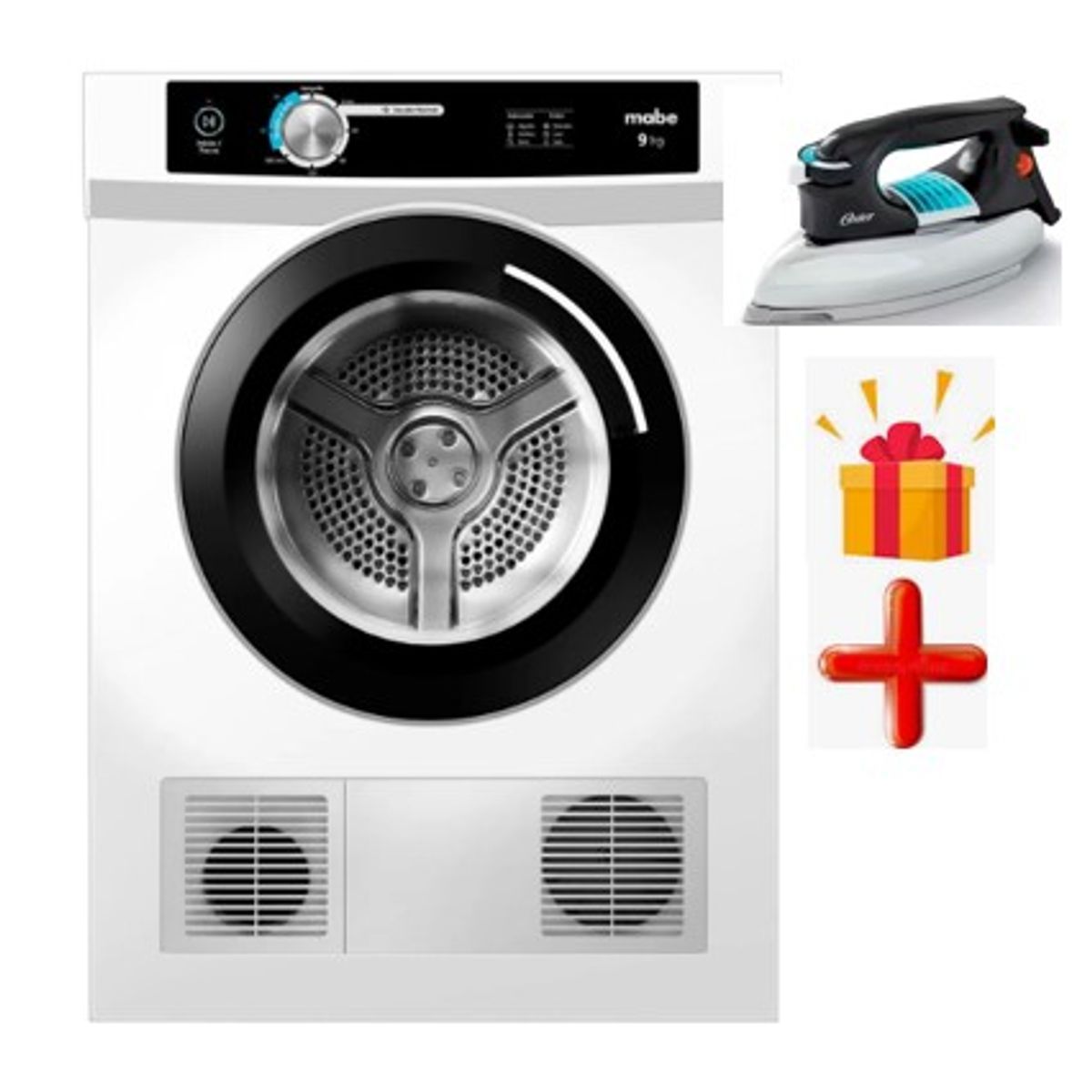 MABE - Secadora Mabe 9kg  SEM090VBBB0+ plancha pesada oster
