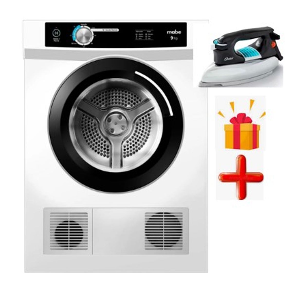 MABE - Secadora Mabe 9kg  SEM090VBBB0+ plancha pesada oster