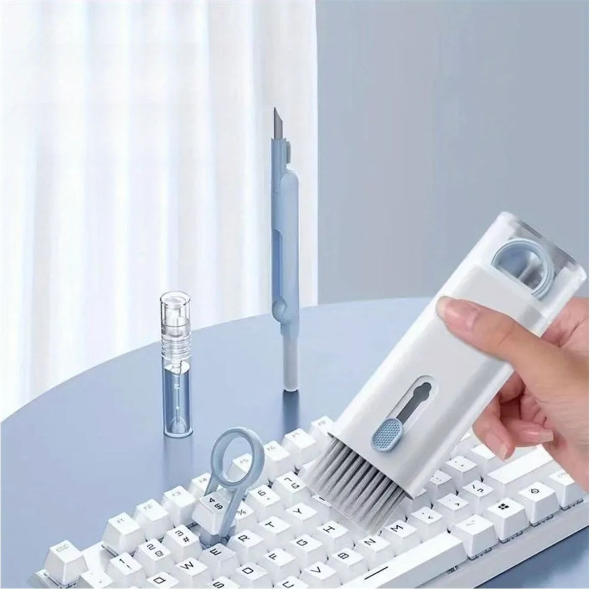 GENERICO - KIT DE LIMPIEZA DE TECLADO LIMPIADOR DE LAPTOP CON CEPILLO CELESTE