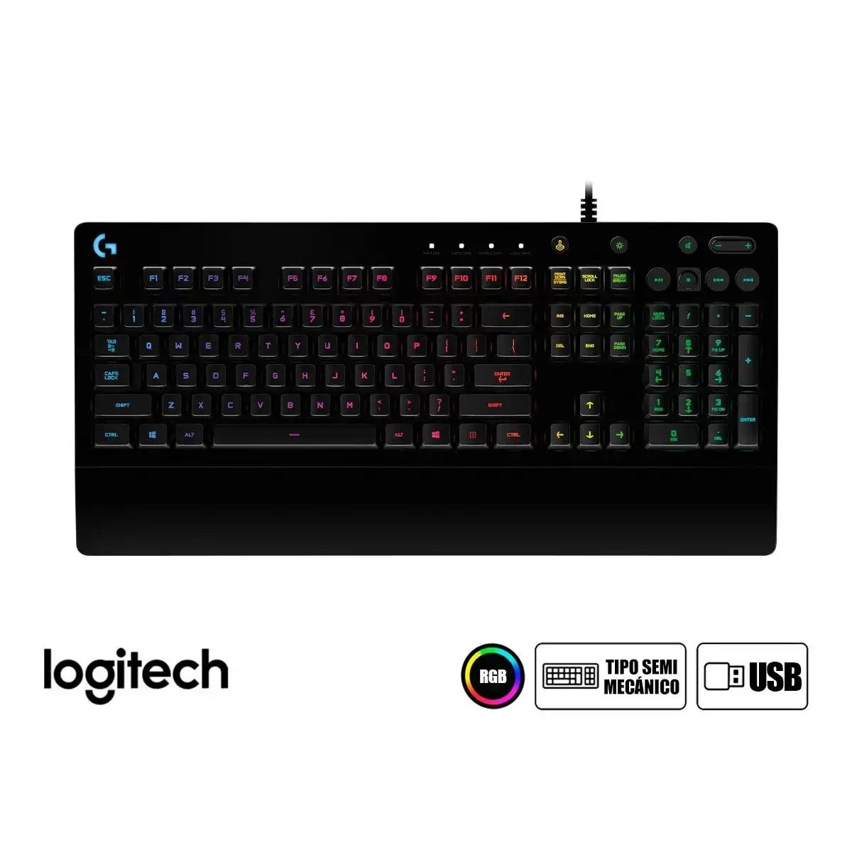LOGITECH - TECLADO GAMER LOGITECH G213 PRODIGY RGB CON CABLE VERSIÓN P