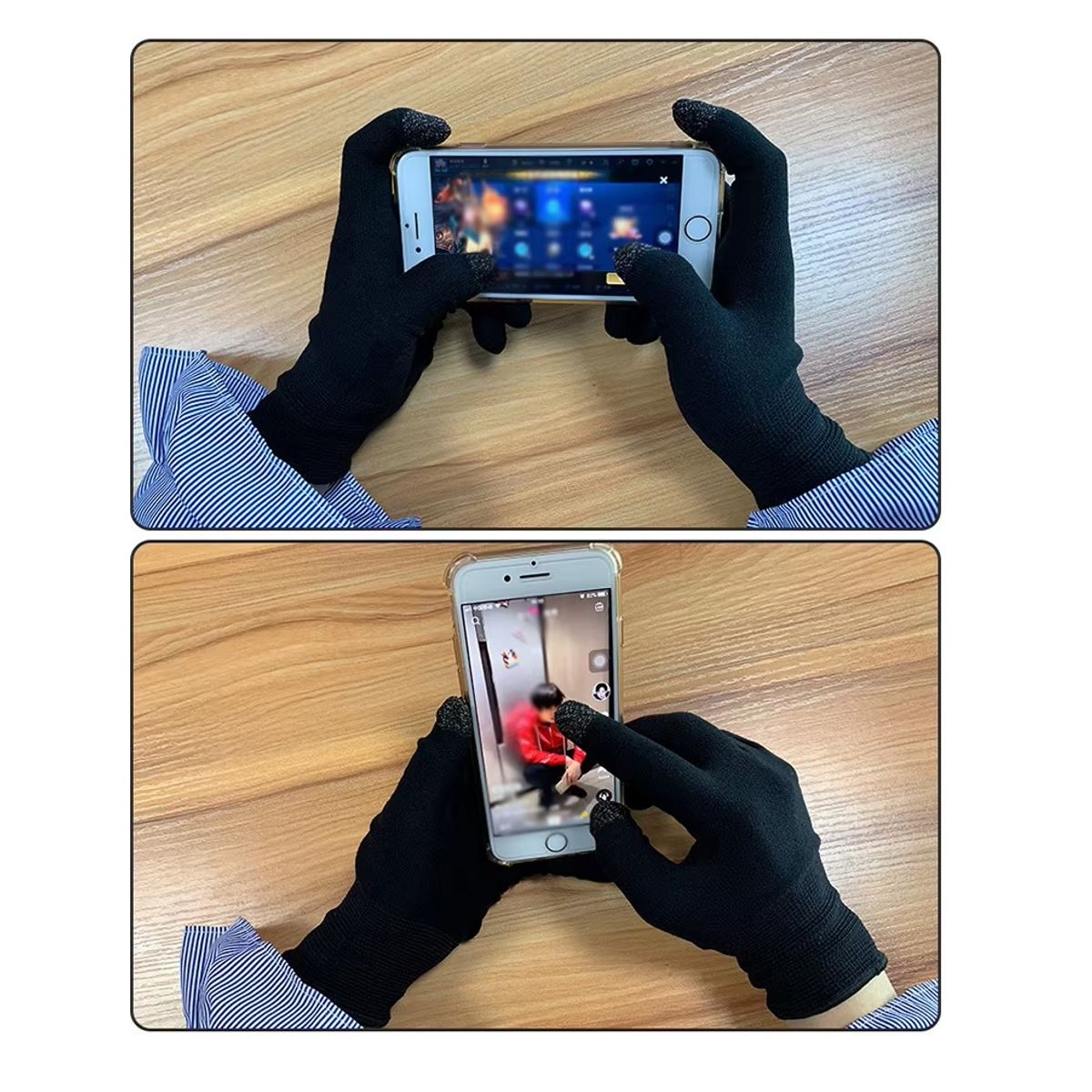 GENERICO - GUANTES ANTIDESLIZANTES PARA GAMER VIDEOJUEGOS NEGRO