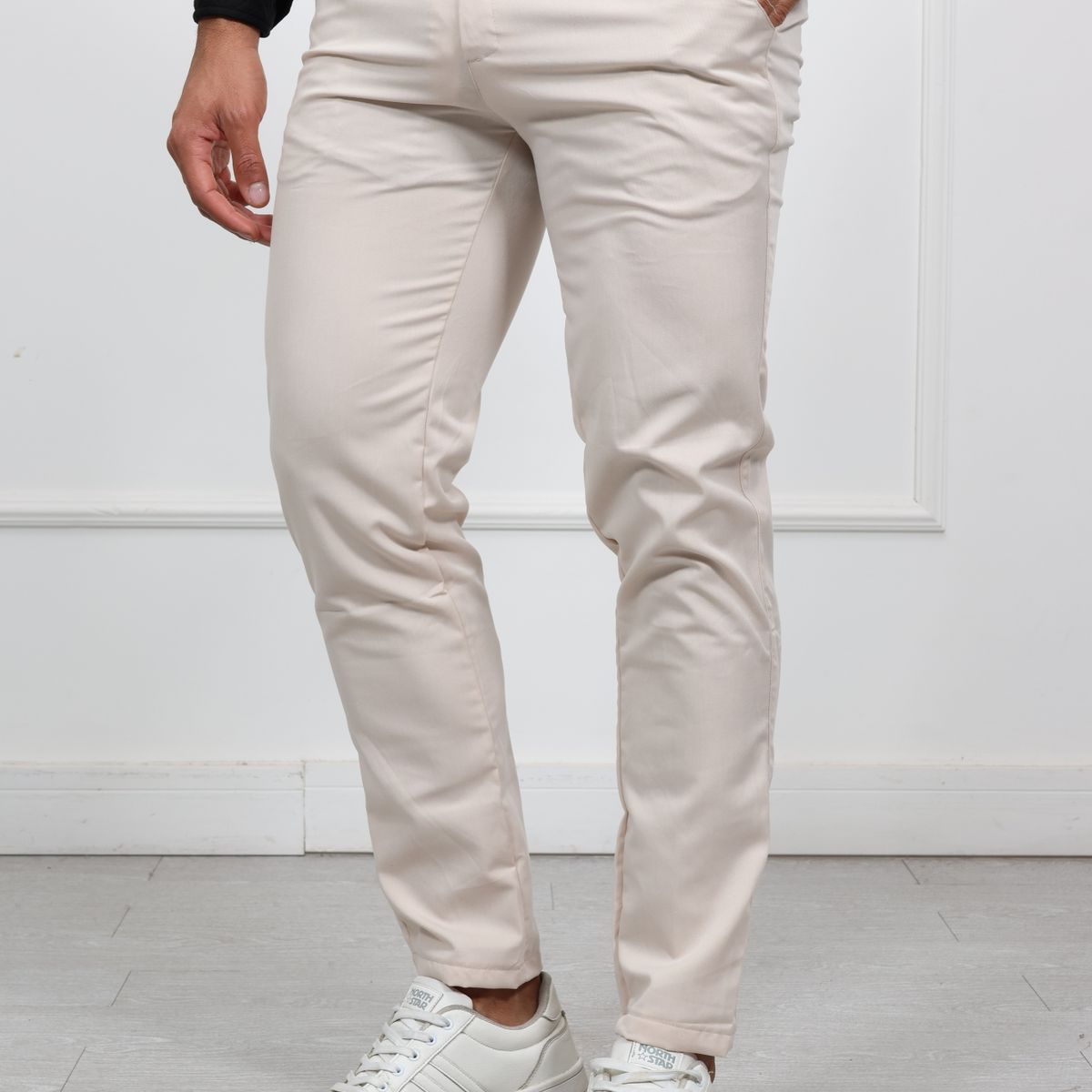 GENERICO - Pantalon de Vestir Lino Milano HEDS Crema
