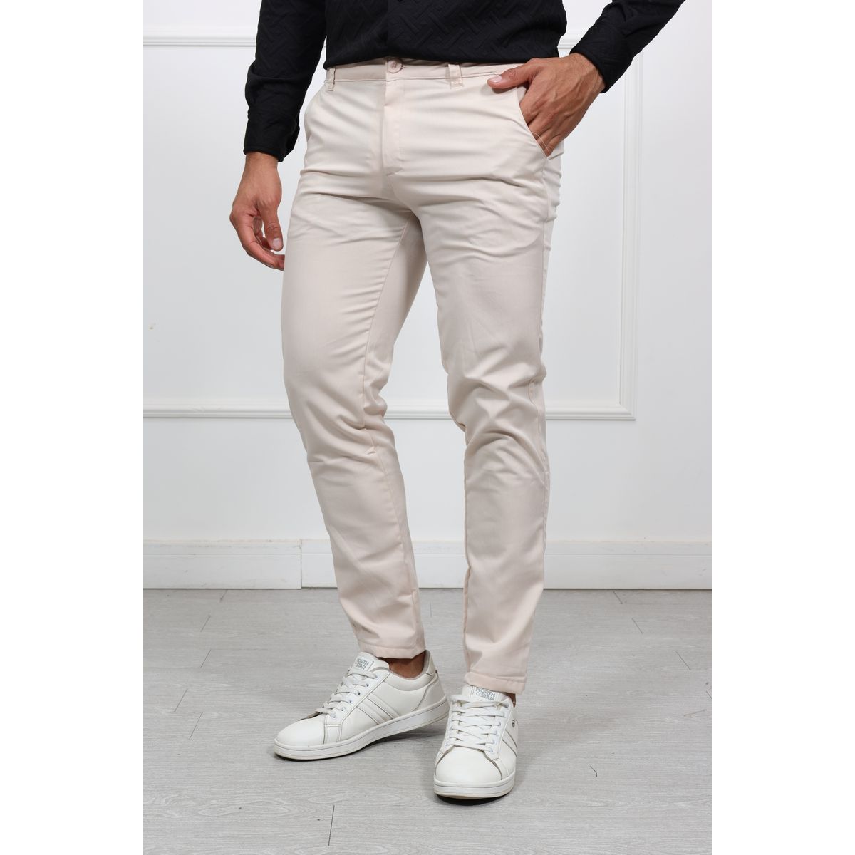 GENERICO - Pantalon de Vestir Lino Milano HEDS Crema