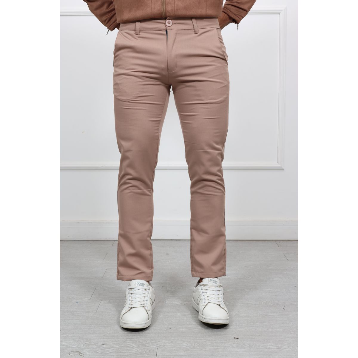 GENERICO - Pantalon de Vestir Lino Milano HEDS color Topo