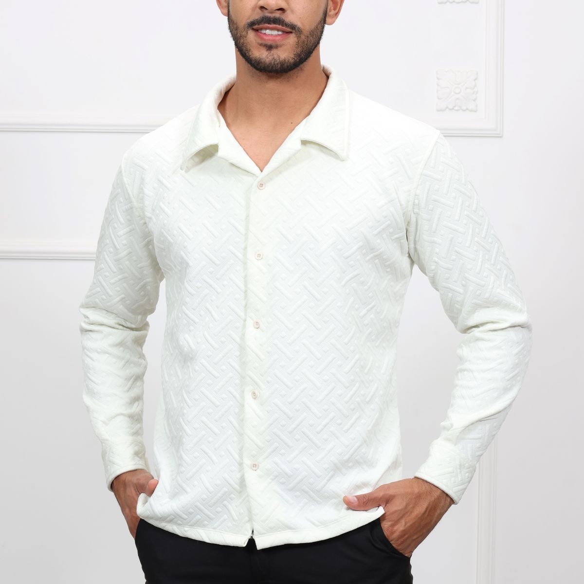 GENERICO - Camisa Manga Larga Casual HEDS color Blanco