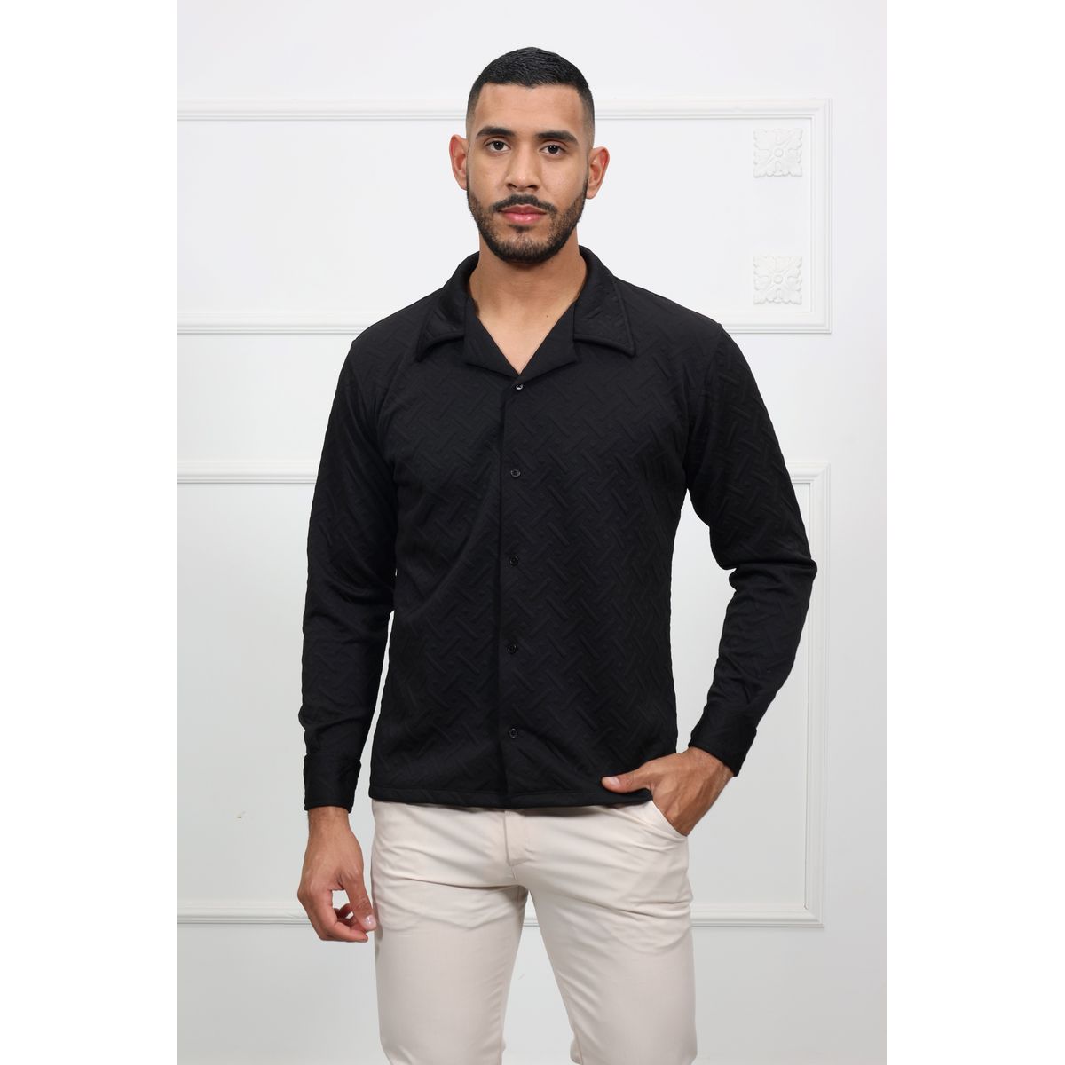 GENERICO - Camisa Manga Larga Casual HEDS color Negro
