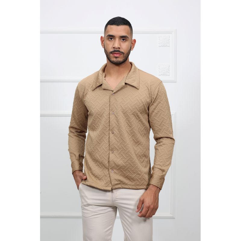 GENERICO - Camisa Manga Larga Casual HEDS color Beige