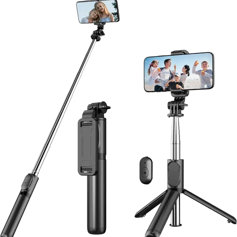 GENERICO - Mini Trípode Brazo Selfie Stick Bluetooth Luz LED Q07