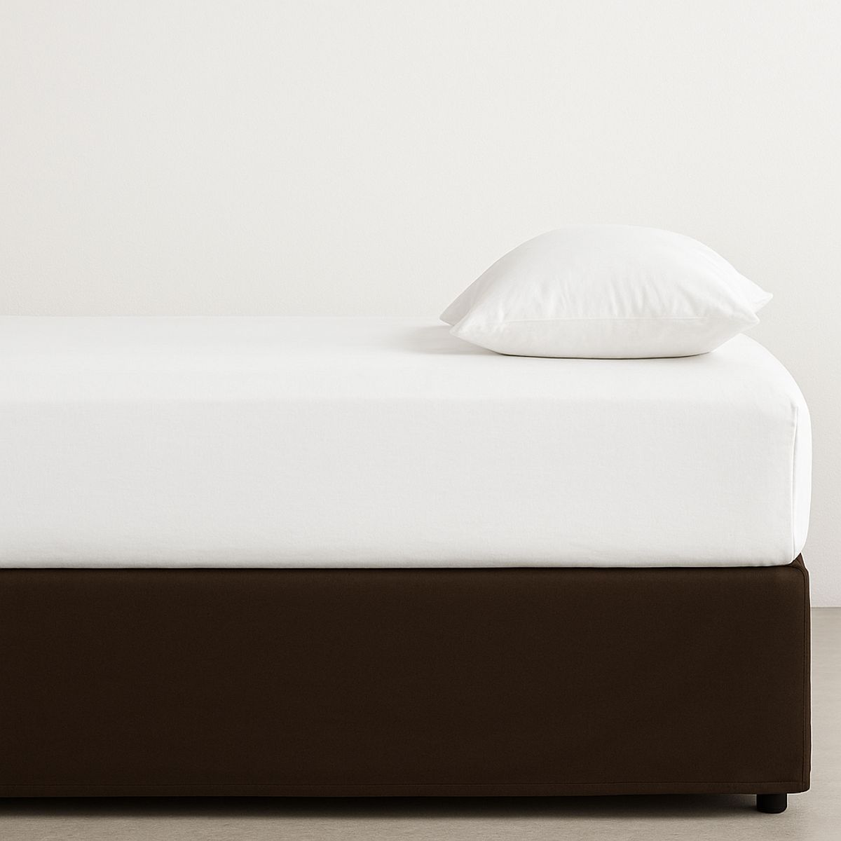 GENERICO - FALDON DE TARIMA 2 PLAZAS MINIMAL MICROFIBRA MARRON OSCURO 35CM