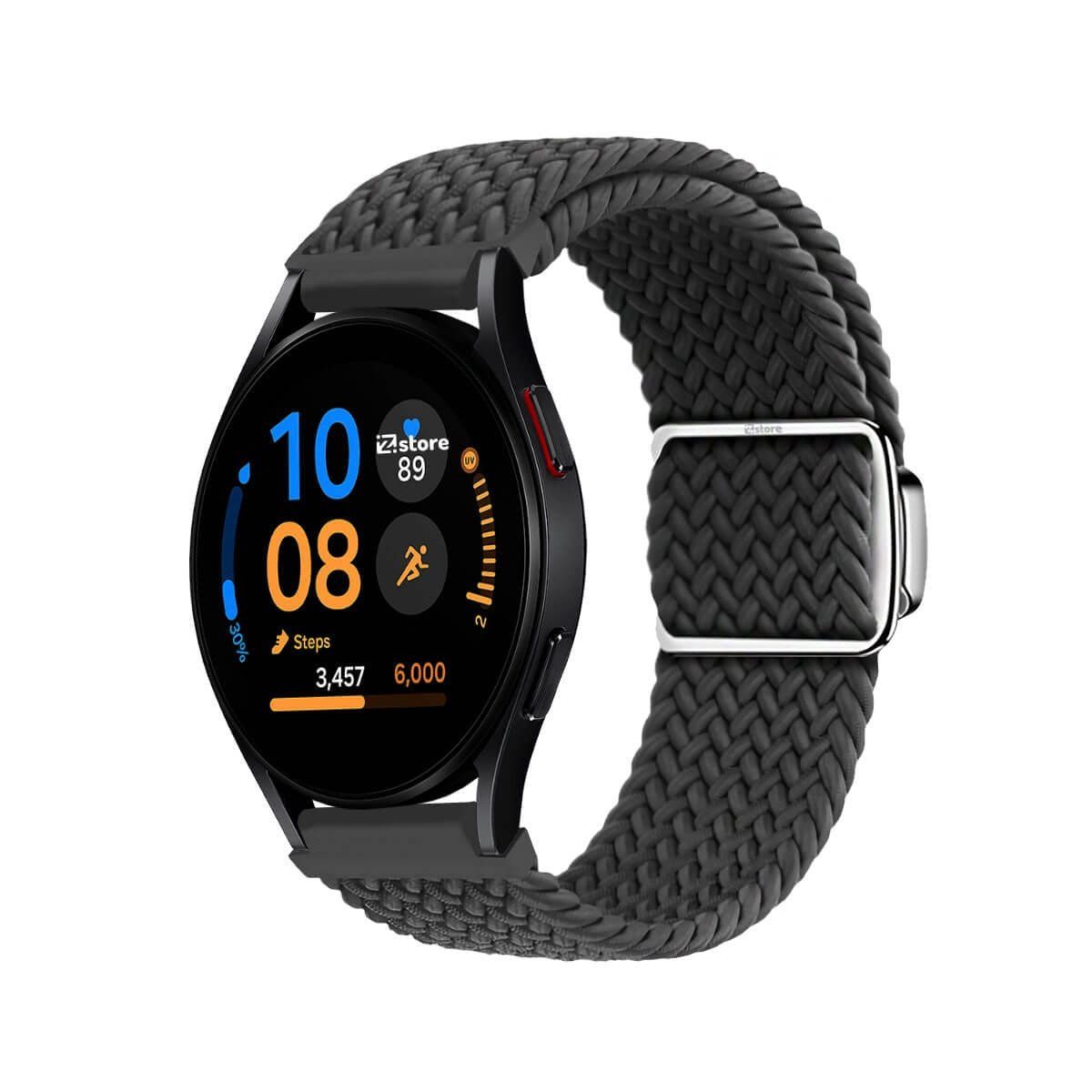 GENERICO - Correa de Nylon Para Samsung Galaxy Watch FE con Broche Magnetico Gris oscuro