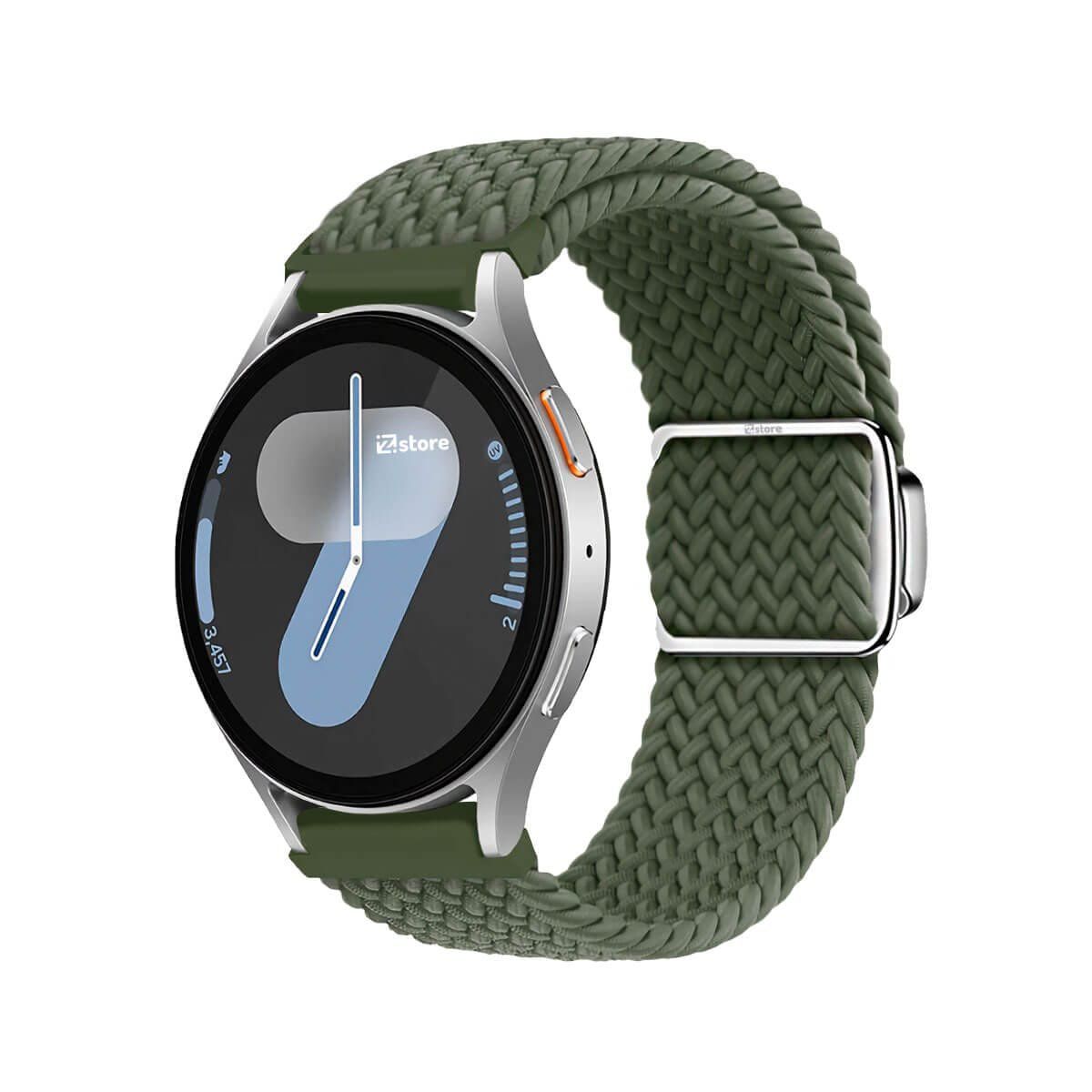 GENERICO - Correa de Nylon Para Samsung Galaxy Watch 7 con Broche Magnético Verde militar