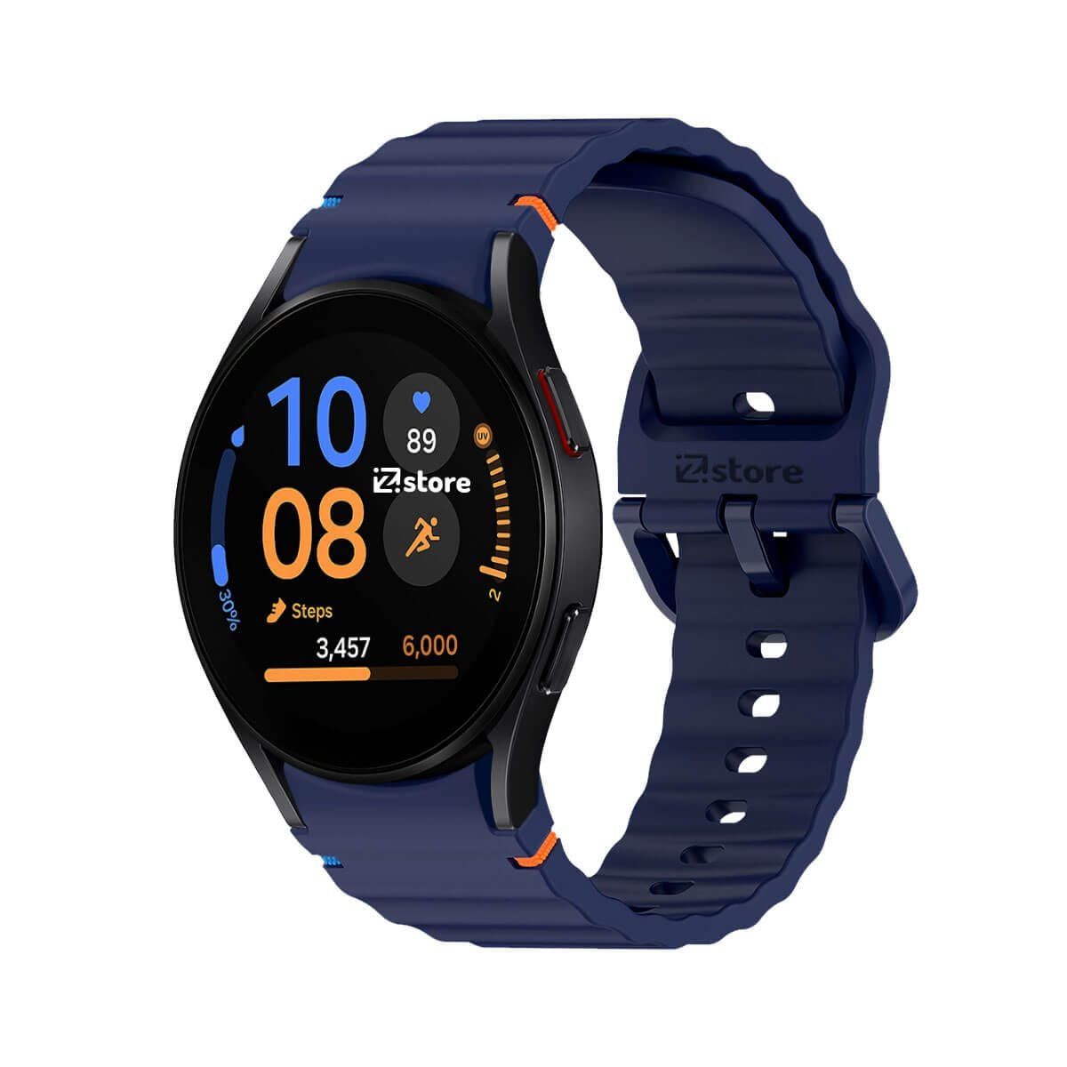 GENERICO - Correa Silicona Para Samsung Galaxy Watch FE Liner Azul oscuro