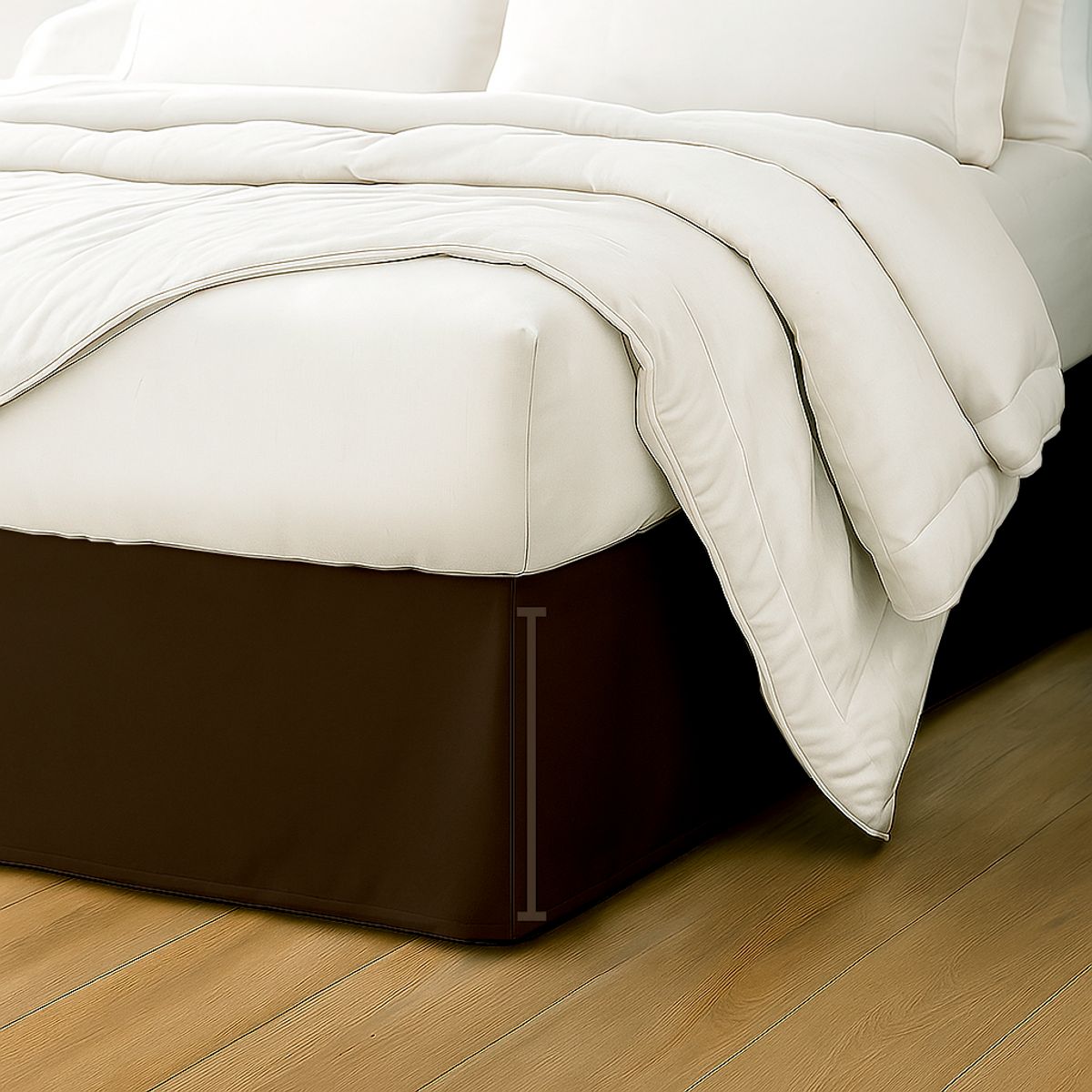 GENERICO - FALDON DE TARIMA 1.5 PLAZA MINIMAL MICROFIBRA MARRON OSCURO 30CM