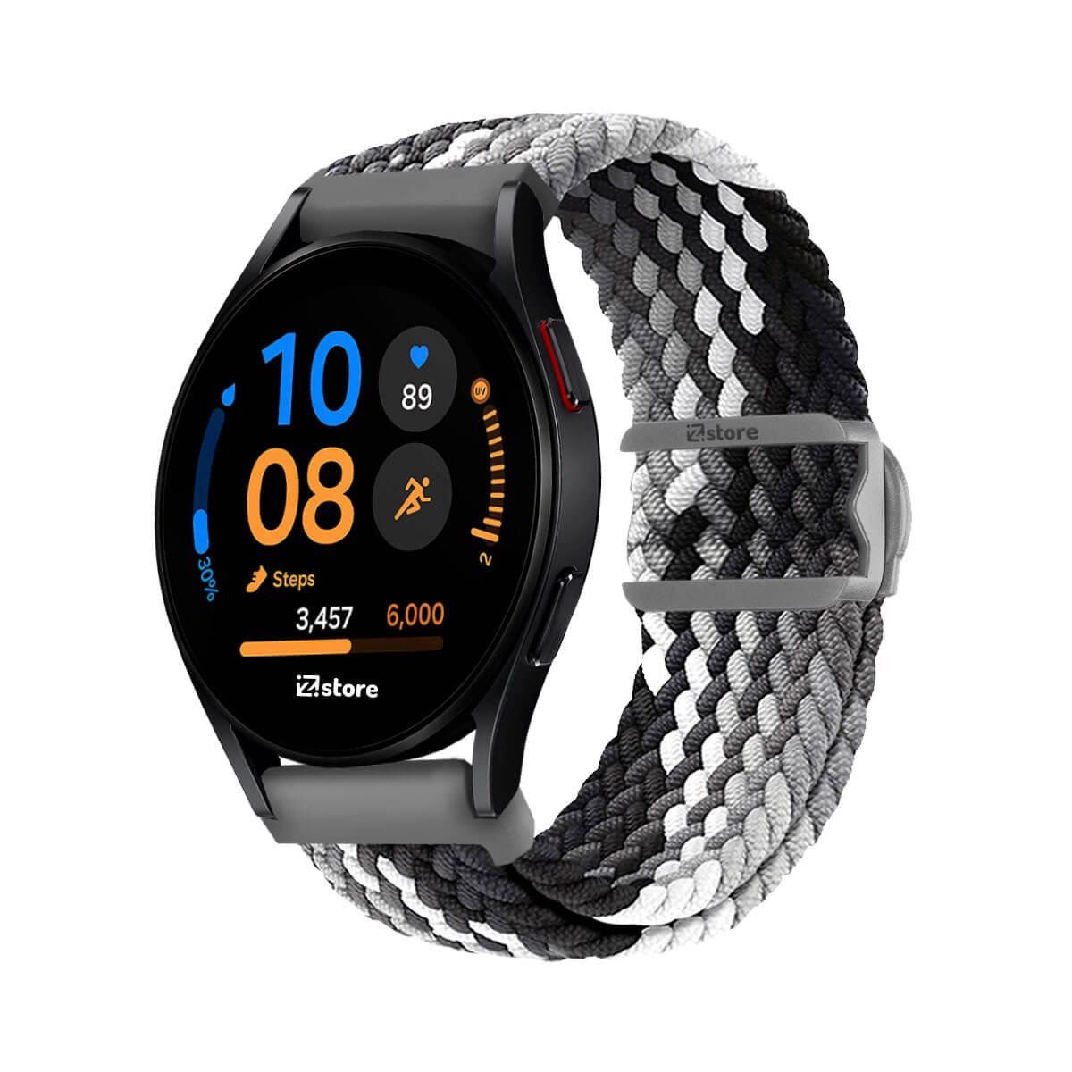 GENERICO - Correa de Nylon Para Samsung Galaxy Watch FE con Broche Gris Tricolor