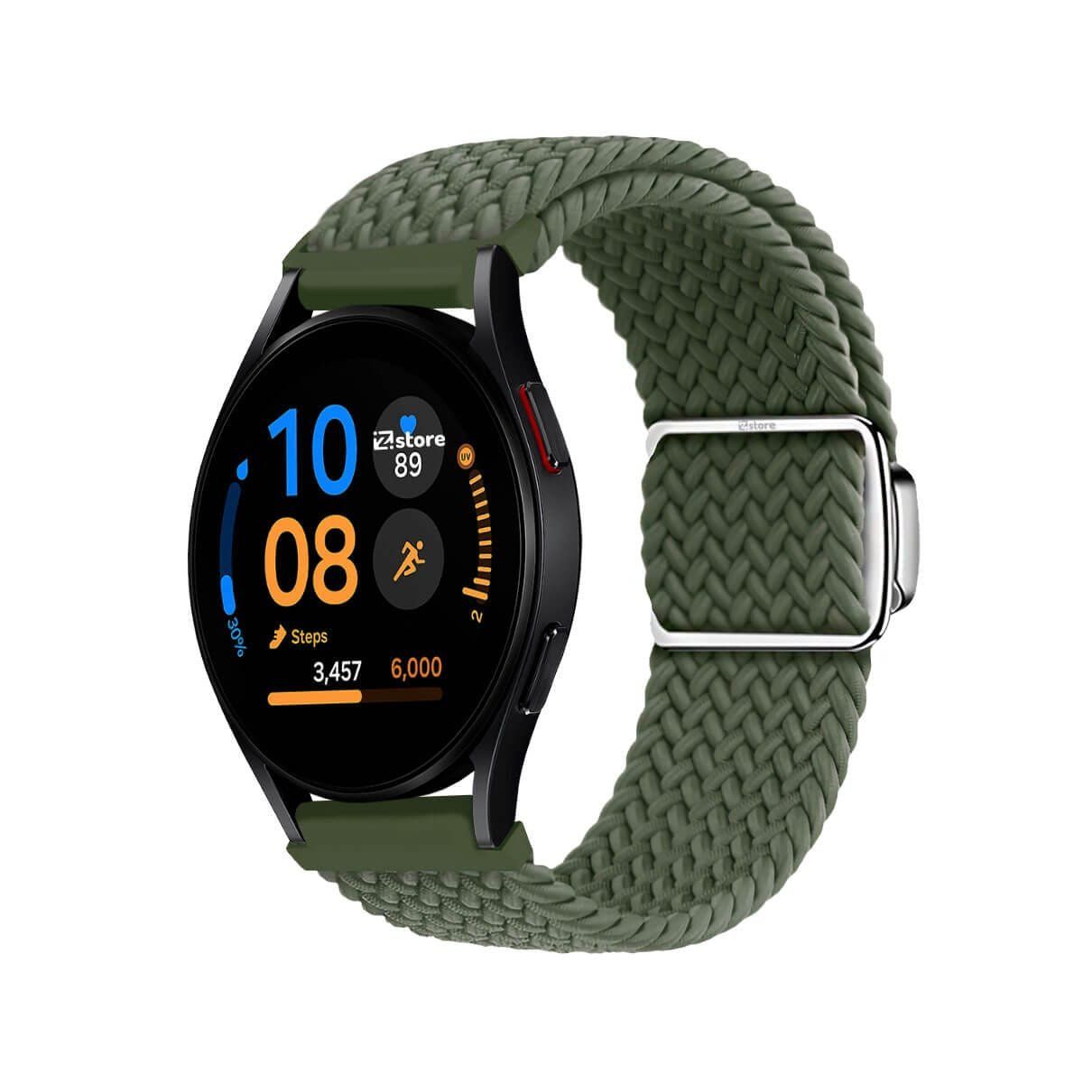 GENERICO - Correa de Nylon Para Samsung Galaxy Watch FE con Broche Magnetico Verde militar