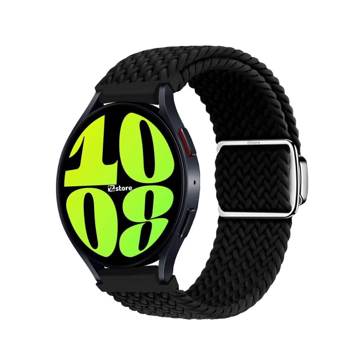 GENERICO - Correa de Nylon Para Samsung Galaxy Watch 6 con Broche Magnético Negro