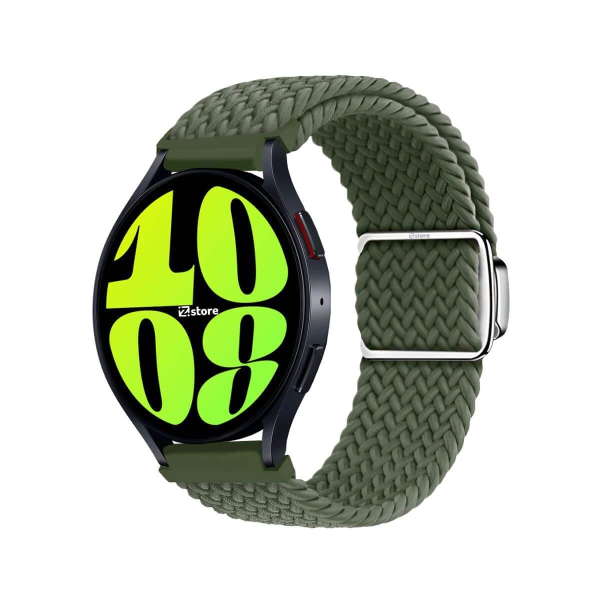 GENERICO - Correa de Nylon Para Samsung Galaxy Watch 6 con Broche Magnético Verde militar